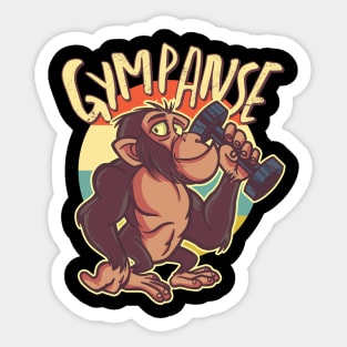 Funny Gympanse Workout Graphic - Gym Workout Sticker